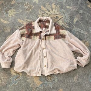 Cozy Plaid Sherpa Jacket with Button Closure